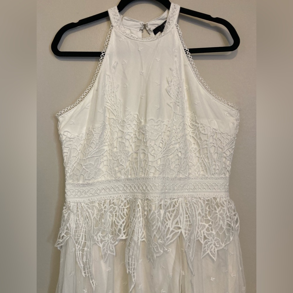Bloomingdale’s Aqua- Midi lace halter dress - Picture 3 of 5